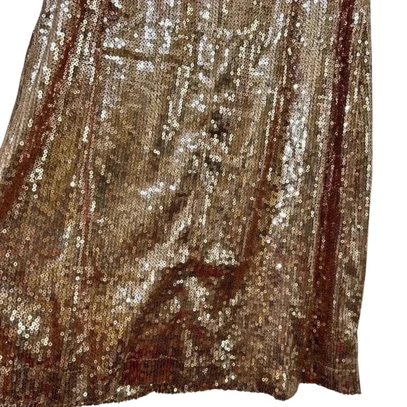 2/$30 Forever 21 Size Medium Sequin Rose Gold Strappy Mini Dress Sparkly - Picture 4 of 10
